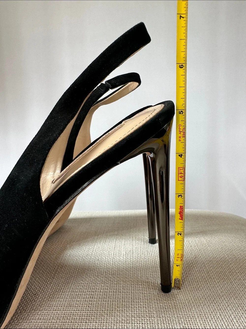 BCBGMAXAZRIA Ma-Prue Black Suede Leather Slingback Platform Heels - Size 9.5